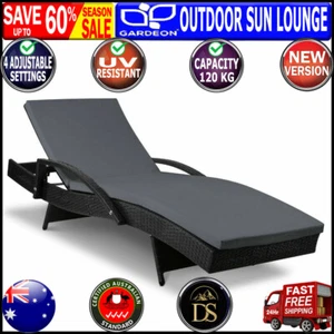 New OUTDOOR SUN LOUNGE POOL LOUNGERS Lounges Furniture Banana Lounger Wicker - Picture 1 of 12