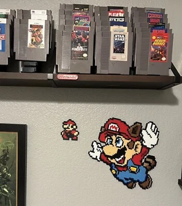 Little Mario NES Pixel Perler Art Retro(Wall Art, Game Room) , Nintendo - Picture 1 of 2