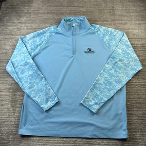 Footjoy Sweater Mens Extra Large Blue 1/4 Zip Performance Golf Camo Grande Dunes - Picture 1 of 9