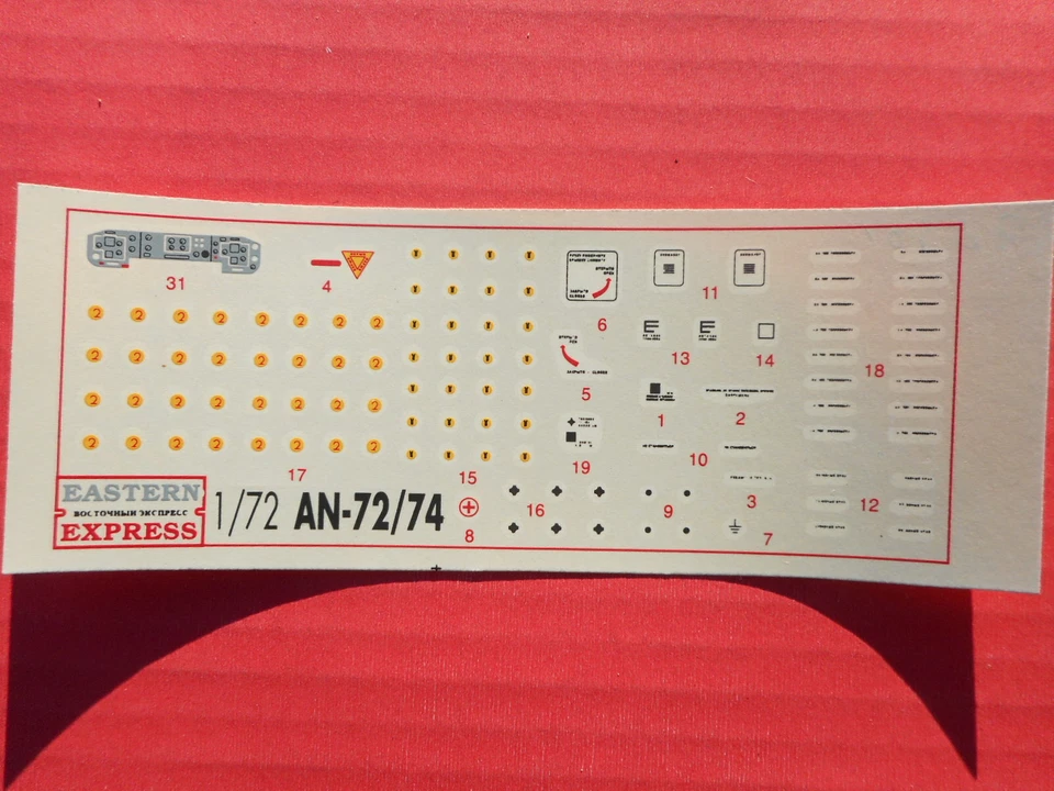 DECALS ANTONOV 72/74 - 1/72 - EASTERN EXPRESS 72301 - Immagine 1 di 1