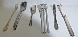 Mixed VTG Lot Of 11 small forks 1 knife Great for Crafts & Jewelry some Sil Plat - Picture 1 of 3
