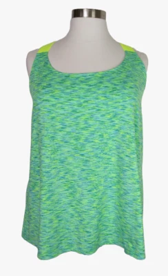 TANQUE LANE BRYANT LIVI ACTIVE AZUL AMARILLO NEÓN ABSORBENTE ESPALDA EN Y PLUS Talla 14/16 Foto 1 de 4
