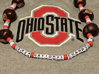 Ohio State Buckeyes 2024 NATIONAL CHAMPS  Handmade Buckeye Necklace  - Image 1 of 4