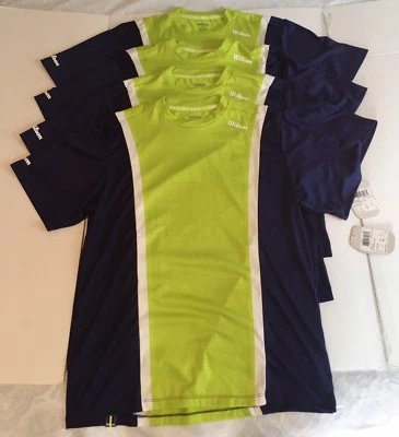 Camisa de tenis Wilson para hombre All Court Crew con Nano Wik/Ban Nano UV NUEVA CON ETIQUETAS. Lote de 4 Foto 1 de 4
