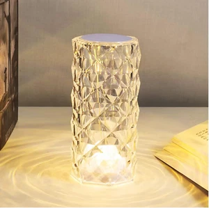 NEW Led Crystal Rose Table Lamp Diamond Night Touch Light Atmosphere - Picture 1 of 8