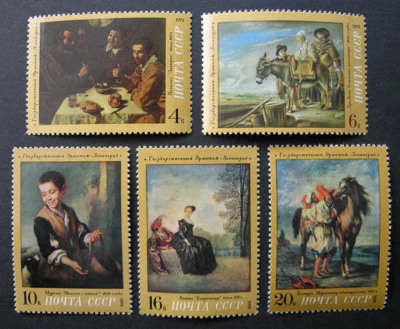 Rusia 1972 #4001-4005 MNH OG Conjunto de pinturas al óleo maestros del ermita ruso ¡4,15 $! Foto 1 de 2