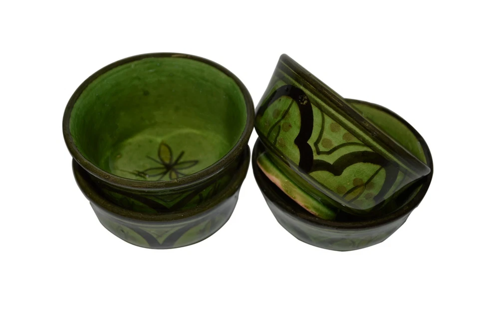 Moroccan Handmade Dipping Sauce Bowl Set of 4 X-Small Serving Pinch Spice Butter - Image 1 of 4