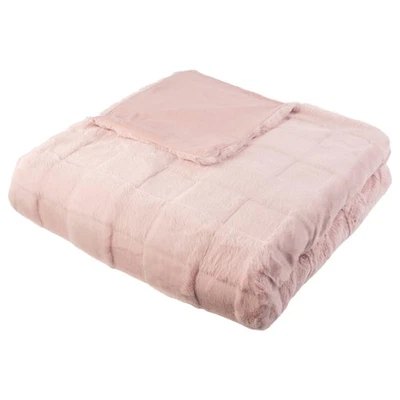 Faux Fur Blanket - 60x80-Inch Queen Size Throw Blanket with Plush Faux Fur Fr... - Image 1 of 4