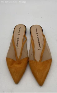Fabio Rusconi Womens Yellow Pointed Toe Slip-On Mule Flats Size 39 - Picture 1 of 6