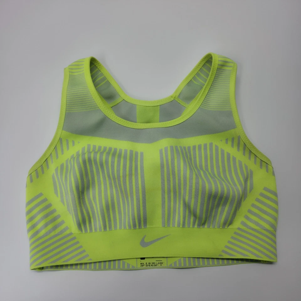 Nike Sports Bra Womens M Green FE/NOM Flyknit High Support Performance Workout - Image 1 of 4