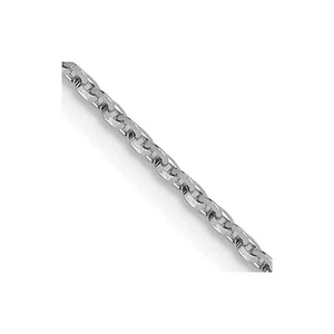 14K White Gold 1.15mm Diamond-cut Oval Link Chain Necklace 24" 2.51gm - Picture 1 of 4