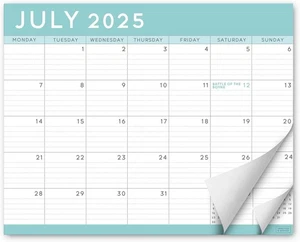 18 Month Teal Magnetic Fridge Calendar July 2025-Dec 2026 Track Events 8"x10"in - Picture 1 of 9
