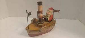 Department 56 Santa Steamboat Figurine Toys In The Attic Tin Christmas Holiday - Picture 1 of 8