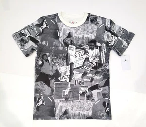 NIKE AIR JORDAN BROOKLYN COLLAGE T-Shirt Boy's Black Size XL (14-16) NWT - Picture 1 of 7
