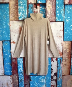 Women's Old Navy Mock Neck Mini Dress Stretch Casual SIZE 3X Oatmeal NEW - Picture 1 of 11