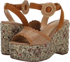 Sandalia de cuña para mujer Sam Edelman ámbar rústica marrón/bronceado 9M - Imagen 1 de 5
