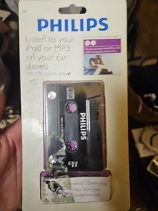 PHILIPS UNIVERSAL MP3/CD CASSETTE ADAPTER 3.5mm PLUG HEADPHONE JACK - Picture 1 of 2