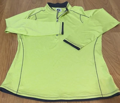 Pullover Footjoy para mujer grande verde 1/4 cremallera manga larga golf elástico Foto 1 de 4