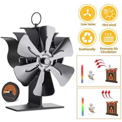 SALANGAE Ventilatore per camino 6 ante ventilatore per stufa ventilatore silenzioso senza corrente per camino