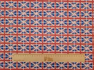 Allover Union Jack Design - 100 % Baumwollstoff - perfekt für König Karl III. - Bild 1 von 2