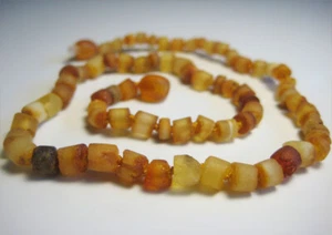 Collar de ámbar báltico genuino crudo ¡36 cm!¡! - Imagen 1 de 2