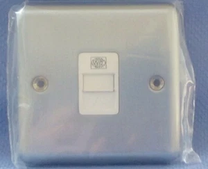 MK Telephone Socket Outlet Single Master BT Approved 432MCO Brush Chrome - Picture 1 of 3