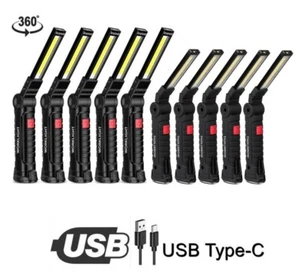 10PC LED COB Work Light Mechanic Flashlight Lamp USB Rechargeable Torch Magnetic - Picture 1 of 16