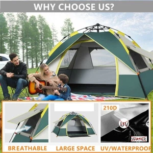 3-4 Family Full Automatic Instant Pop Up Camping Tent Outdoor Hiking Shelter - Picture 1 of 7