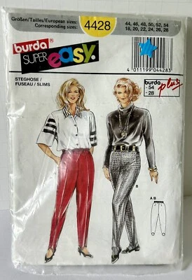 Germany burda 4428 Slim Stirrup Pants sz 18 - 28 Plus size EU sewing pattern UC - Image 1 of 2