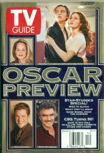 TV GUIDE-1998-OSCAR PREVIEW-HELEN HUNT+LEONARDO DiCAPRIO+MATT DAMON+REYNOLDS - Picture 1 of 1