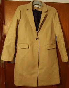 Stunning ZARA Camel Italian MANTECO Wool Coat Jacket - Size Eur L - Picture 1 of 5