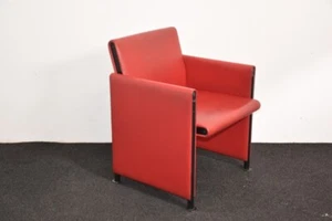 "MERITALIA" Sessel, Besprechungsstuhl, Echtleder, rot, gebraucht - Bild 1 von 8