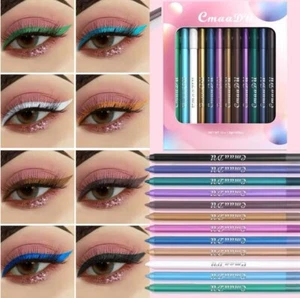 Colors Matte Gel Eyeliner Pencil Set Waterproof Smoky Blue Black Colourful - Picture 1 of 6
