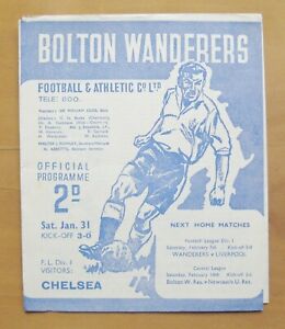 BOLTON WANDERERS v CHELSEA 1947/1948 *Excellent Condition Football Programme*