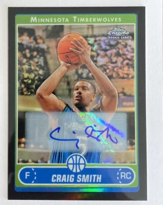 2006-07 Topps Chrome Autographs Refractors Black Card #196 Craig Smith - Image 1 of 2