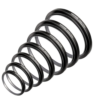 Neewer Filter Adapter Step Up Rings 49-52-55-58-62-67-72-77mm - Image 1 of 4