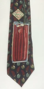 TABASCO 100% Silk Tie Men's Novelty Necktie Bloody Mary Drink Cocktail - Picture 1 of 2