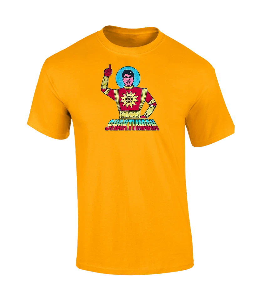 Camiseta SHAKTIMAAN Dourada Super-herói Hindi Índia TV Show Bollywood NOVA - Imagem 1 de 1