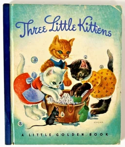 THREE LITTLE KITTENS ~ original 1st ed. / 2nd print Little Golden Book #1  Masha - Picture 1 of 12