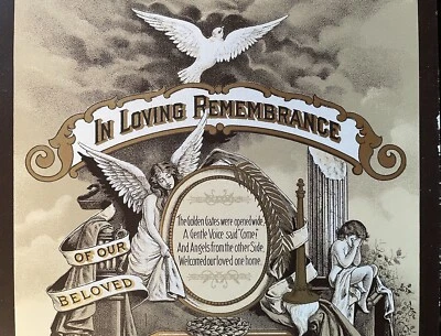 Impresiones antiguas de luto sin existencias de funeraria 1917 Foto 1 de 4