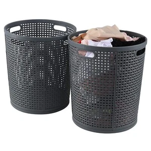 2 Packs 40 L Round Plastic Laundry Baskets Large Plastic Hampers for Laundry ... - Picture 1 of 7