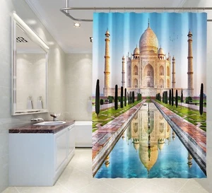 3D Mode Taj Mahal 7 Duschvorhang Wasserdicht Faser Bad Daheim Windows Toilette - Picture 1 of 3