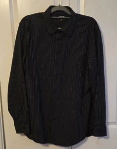 Apt. 9 Men's Striped Dress Shirt size XL Superfine 80s Cotton Black and White - Picture 1 of 5