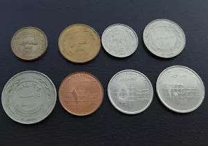 JORDAN 5-10-25-50-100 FILS & 1-5-10 QIRSH / PIASTRES 1978/1984/1993 LOT 8 COINS - Picture 1 of 2