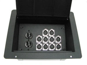 PROCRAFT FPPL-1DUP10XF-BK Einbau Bühnentasche / Bodenbox 1AC + 10XLR Buchse - Bild 1 von 3