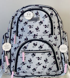 NEW ! NWT DISNEY Minnie Mouse Baby Bag Backpack Gray/Pink