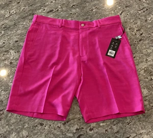 Walter Hagen Perfect 11 Golf Shorts Pink Plaid Stretch Size 38 – NWT - Picture 1 of 7