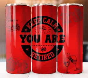 Keep Calm Tumbler 20oz Cup Mug Hot Cold Drinks w/ Lid Straw Stainless Steel - Picture 1 of 1