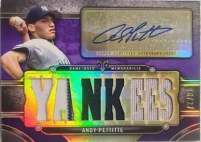 2024 Topps Triple Threads autógrafo cartão relíquia andy pettitte roxo /27 #ttar-ap - Imagem 1 de 3