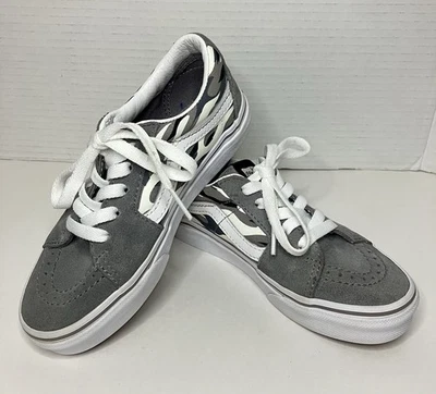 VANS Old Skool V Core Grey Suede Flame Youth Skate Shoes size 1 - Image 1 of 4